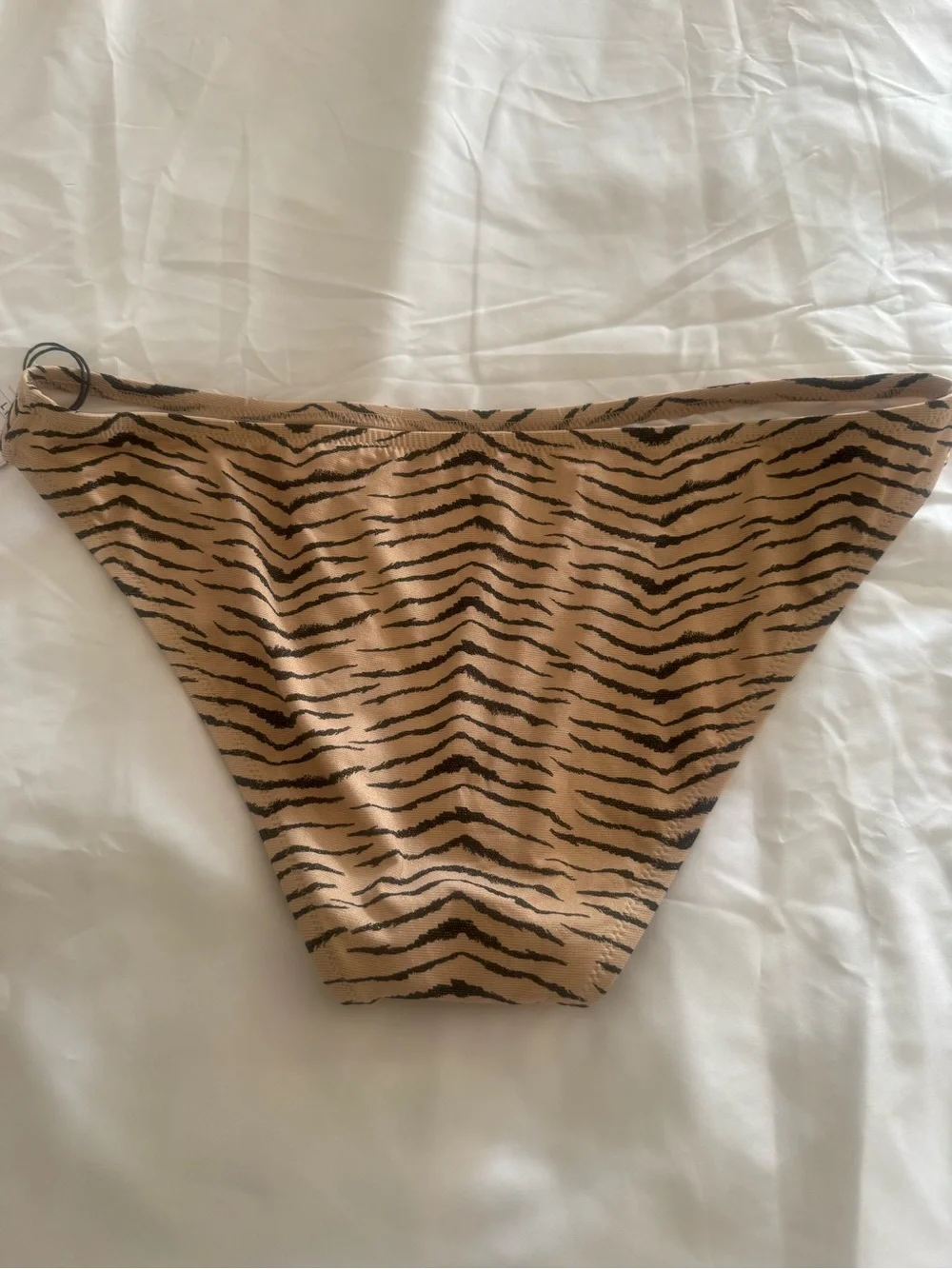 Shade & Shore Tan and Black Tiger-Stripe Bikini Bottom